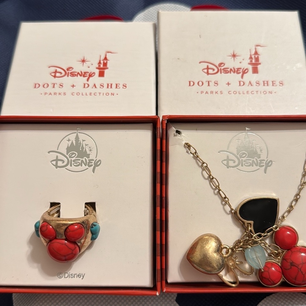 Disney Parks Collection Mickey Mouse necklace and matching ring NIB